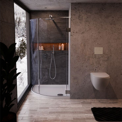 Ambience 40mm Low Profile Quadrant Shower Tray & Waste | White | 3 Sizes