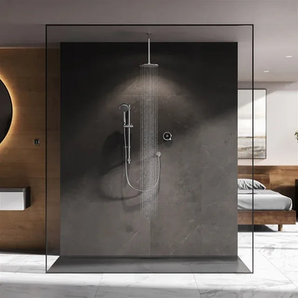 Quartz Touch Concealed Divert Fixed Ceiling Head & Slide Rail Gravity (immersion tank)