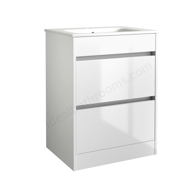 Glebe 590mm x 830mm x 455mm 2 Drawer Floorstanding Vanity Unit