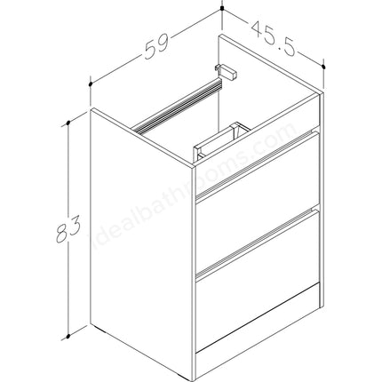 Glebe 590mm x 830mm x 455mm 2 Drawer Floorstanding Vanity Unit