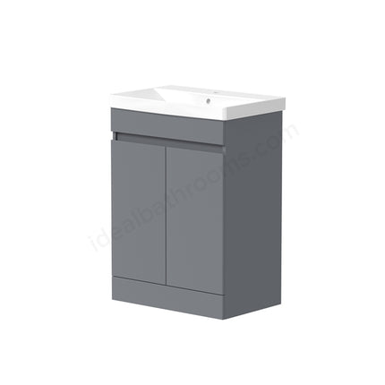 Shenley 600mm x 810mm x 385mm 2 Door Handleless Floorstanding Vanity Unit