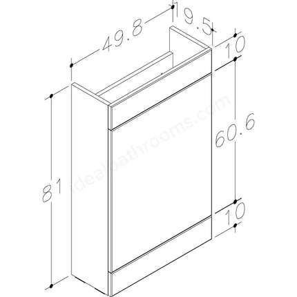 Swan Glebe 500mm WC Unit - Matt White, Savannah Green or Matt Grey