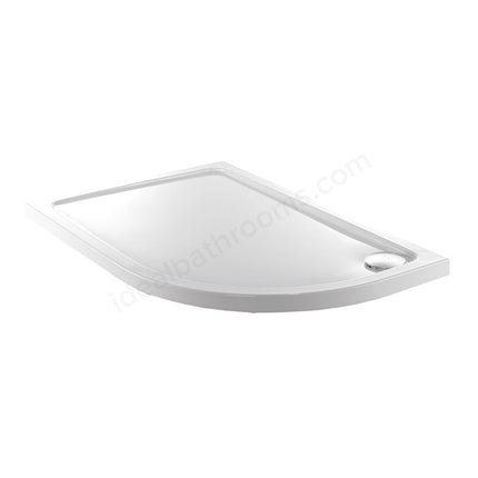 Swan Stony Offest Quadrant Anti-Slip Shower Tray - 550mm Radius - White