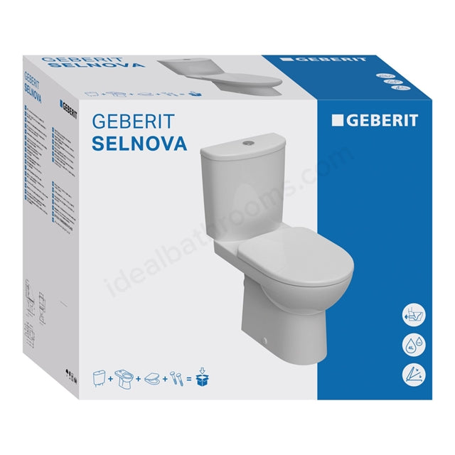 Geberit Selnova Close-Coupled WC Pack | Pan, Cistern & Soft-Close Seat | 503.121.00.1