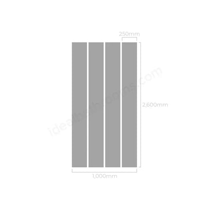 Neptune 250mm x 2600mm PVC Wall / Ceiling Panel - White Chrome (Pack of 4)