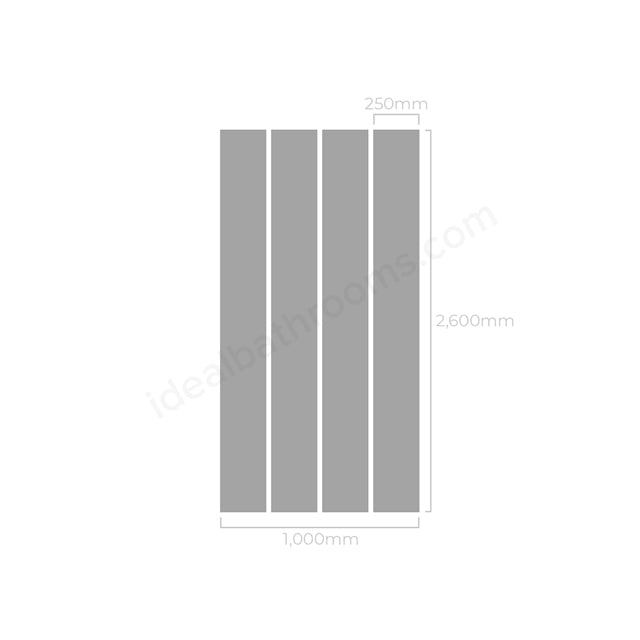 Neptune 250mm x 2600mm PVC Wall Panel - Silver Grey Marble (Pack of 4)