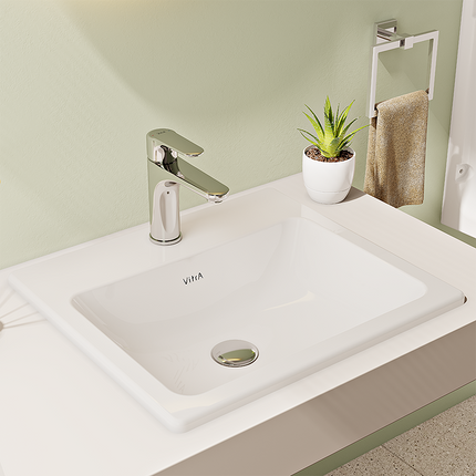 VitrA S20 Inset Square Basin 500mm - 1 Tap Hole