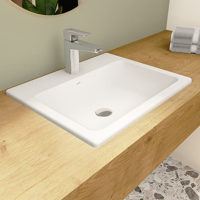 VitrA S20 Inset Square Basin 500mm - 1 Tap Hole