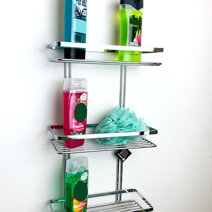 Euroshowers Chrome Wire Shower Basket | Rectangle | Single, Double or Triple