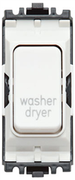 MK Grid K4896WDR WHI 20A Double Pole Washer Dryer Switch Module White