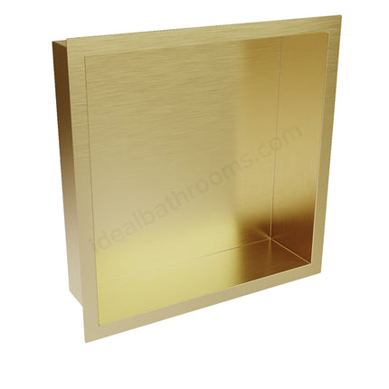 Scudo Inset Shower Niche-Brushed Brass