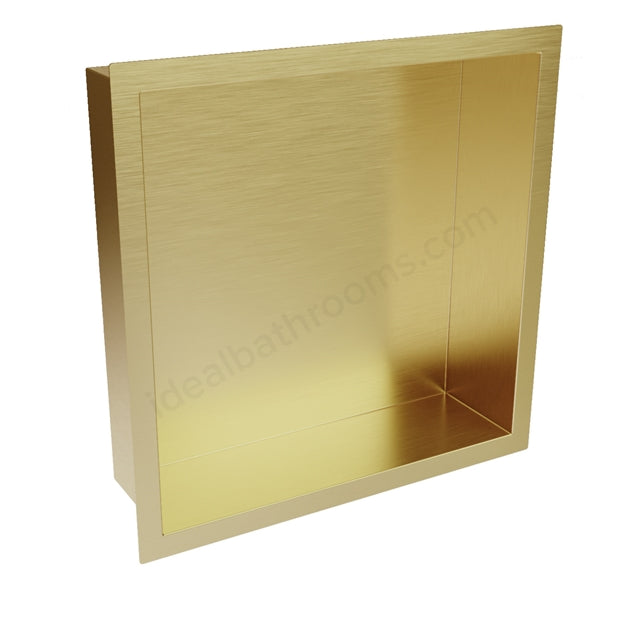 Scudo Inset Shower Niche-Brushed Brass