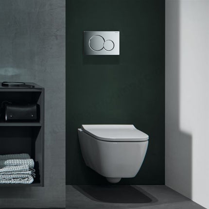 Geberit Sigma 4-in-1 Wall-Hung WC Pack | Smyle Square Rimless Pan, Soft Close Seat & Sigma01 Flush Plate