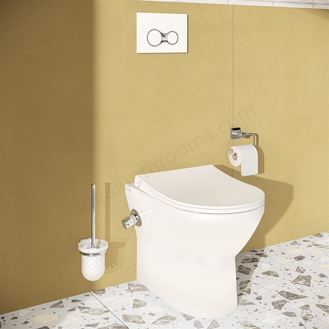 VitrA Aquacare Integra Rim-Ex Back-to-Wall Shower Toilet with Seat & Thermostatic Valve | White