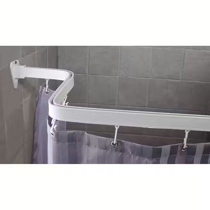 Euroshowers Flexible Bendable Shower Curtain Track | 3m Aluminium Rail | Chrome or White