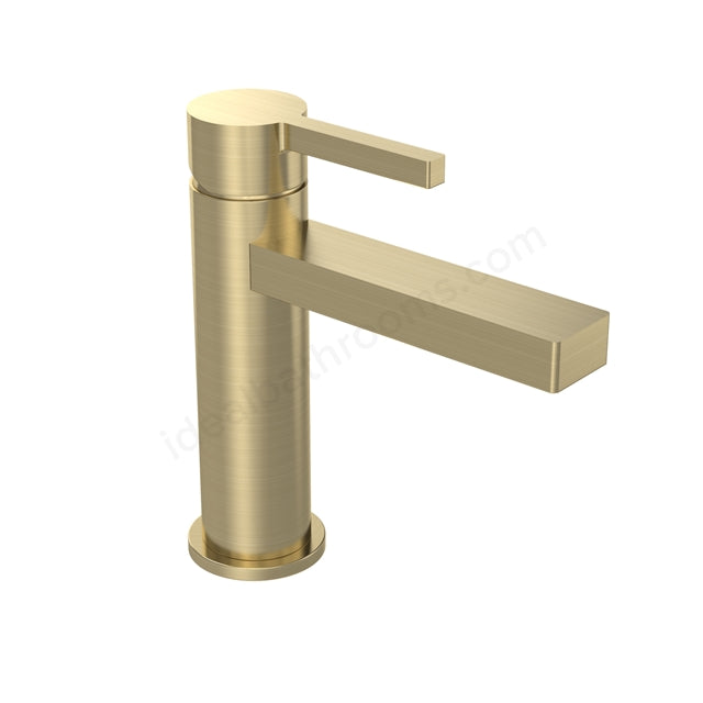 Tavistock Cohort Cross Basin Mixer Tap - Single Lever with Click Waste - 3 Finishes Brushed Brass