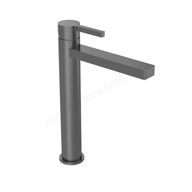 Tavistock Cohort Cross Head Tall Basin Mixer Tap - Single Lever with Click Waste - 3 Finishes Gunmetal