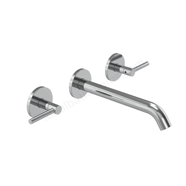 Tavistock Cohort Lever Wall Mounted Basin Mixer Tap - Twin Handle - 3 Finishes Chrome