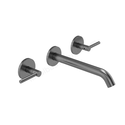 Tavistock Cohort Lever Wall Mounted Basin Mixer Tap - Twin Handle - 3 Finishes Gunmetal