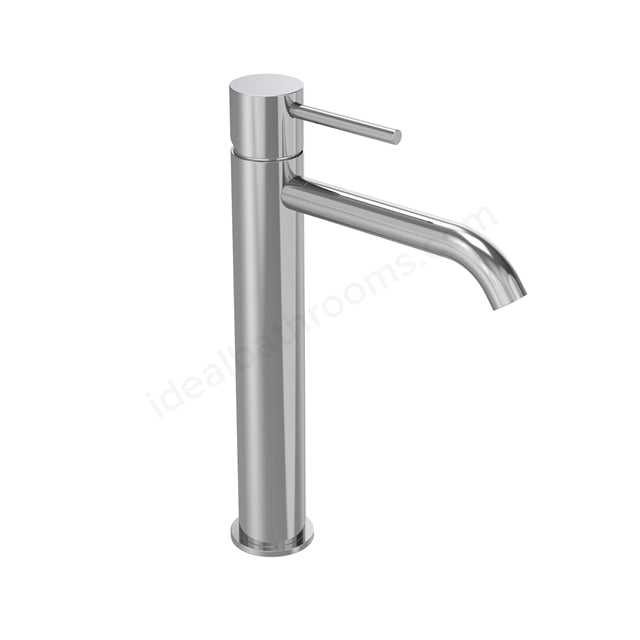 Tavistock Cohort Lever Tall Basin Mixer Tap - Single Lever with Click Waste - 3 Finishes Chrome