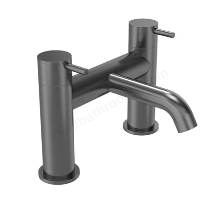 Tavistock Cohort Lever Deck Mounted Bath Filler Tap - Twin Handle - 3 Finishes Gunmetal
