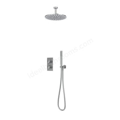 Tavistock Cohort Dual Function Shower System - Concealed Mixer with Ceiling Head & Handset Outlet - 3 Finishes Chrome