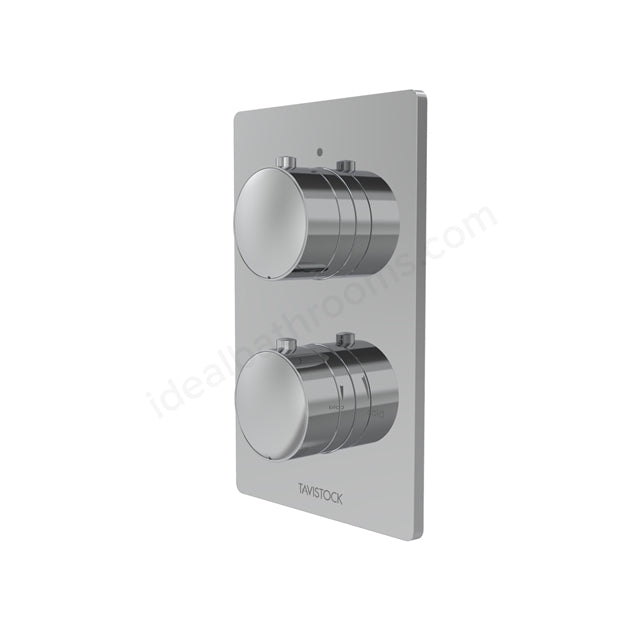 Tavistock Cohort Shower Valve and Trim Set - Dual Control with First Fix Box - 3 Finishes Chrome