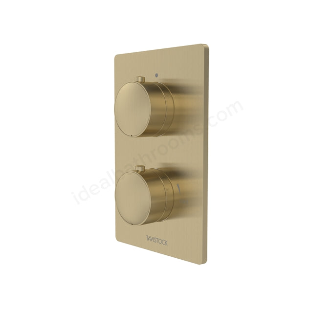Tavistock Cohort Shower Valve and Trim Set - Dual Control with First Fix Box - 3 Finishes Brushed Brass