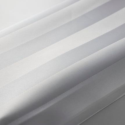 Euroshowers Satin Stripe Shower Curtain | White & Cream | 100% Polyester | Metal Eyelets
