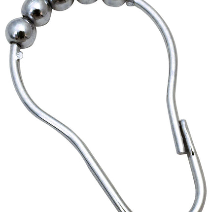 Euroshowers Metal Rollerball Shower Curtain Rings | Pack of 12 | Chrome