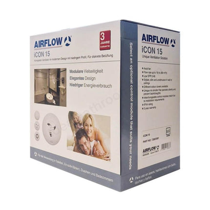 Airflow iCON 15 Basic Mixed Flow Fan | 240V | Fan Only, Timer or Humidity/Timer