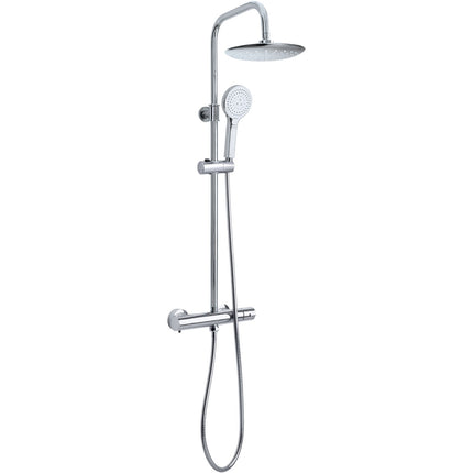 Euroshowers Thermostatic Shower System | Adjustable Rail 790–1280mm | Overhead & Handheld | Chrome or Black