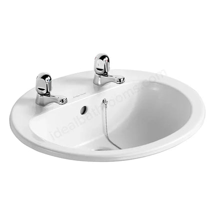 Armitage Shanks Orbit 21 550mm Inset Basin With 2 Tapholes, Overflow And Chainstay Hole