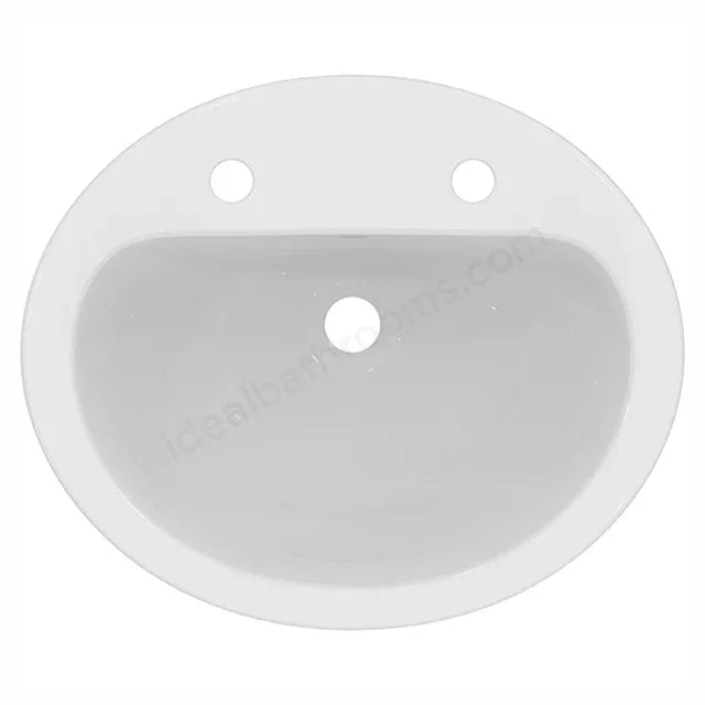 Armitage Shanks Orbit 21 550mm Inset Basin With 2 Tapholes, Overflow And Chainstay Hole