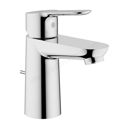 Grohe BauEdge Basin Mixer Tap with Pop-Up Waste | Chrome | 1 Tap Hole | EcoJoy® | 23356000