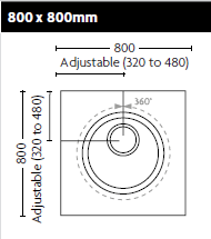 Impey Aquadec Easy Fit 800mm x 800mm