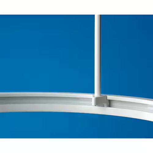 Euroshowers Professional Rigid Shower Curtain Track | 3m White Aluminium | Corner Bath Rail