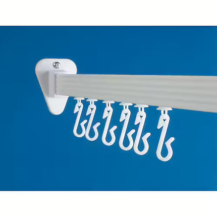 Euroshowers Professional Rigid Shower Curtain Track | 3m White Aluminium | Corner Bath Rail