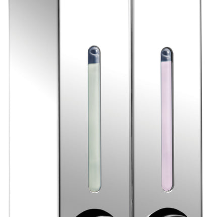 Euroshowers Mini Chic Square Gel Dispenser | Double | Black, Chrome or White