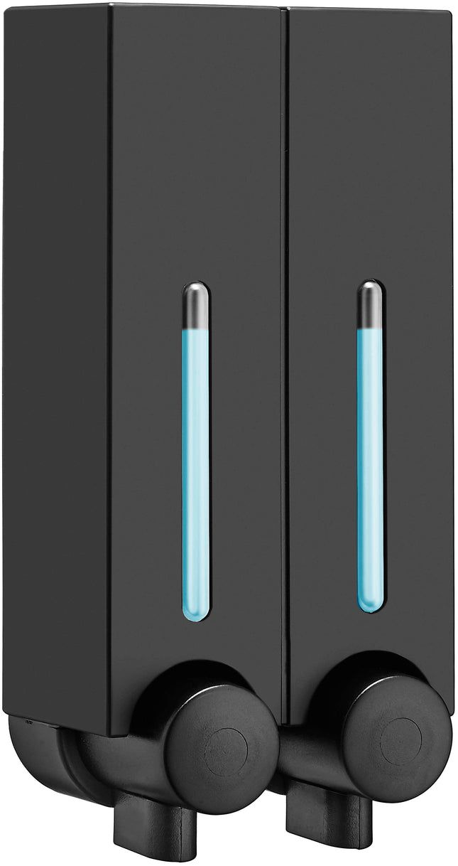 Euroshowers Mini Chic Square Gel Dispenser | Double | Black, Chrome or White