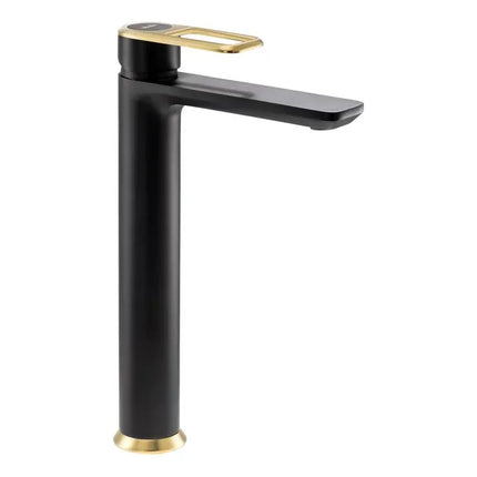 Abode Levarto Tall Basin Mixer Tap for Countertop Basins - 5 Finishes Matt Black Brass