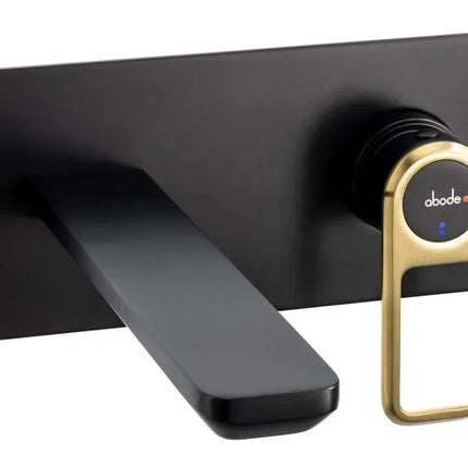 Abode Levarto Wall Mounted Bath/Basin Mixer Tap - 5 Finishes Matt Black Brass