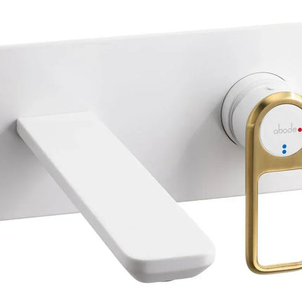 Abode Levarto Wall Mounted Bath/Basin Mixer Tap - 5 Finishes Matt White Brass