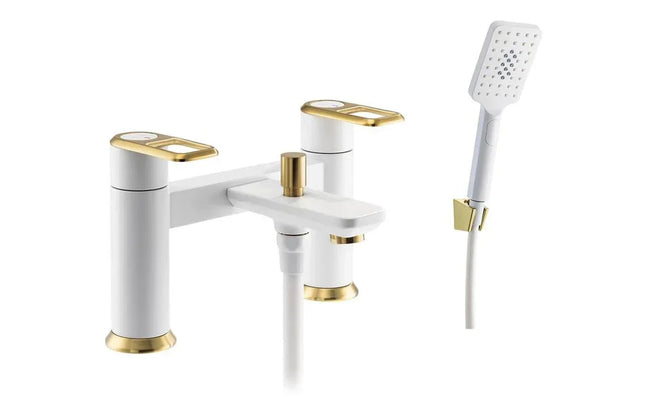 Abode Levarto Bath Shower Mixer Tap - 5 Finishes Available Matt White Brass