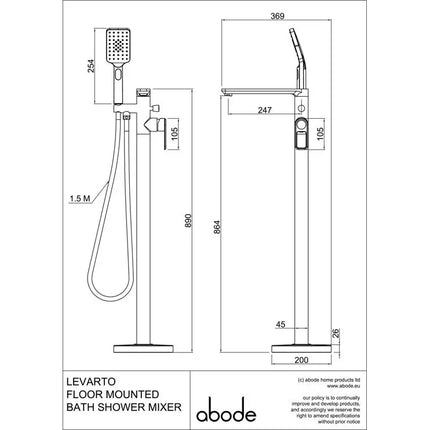 Abode Levarto Freestanding Bath Shower Mixer Tap - 5 Finishes