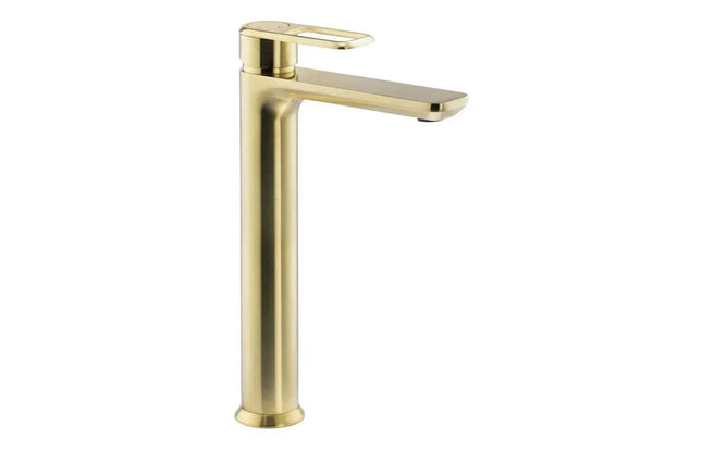 Abode Levarto Tall Basin Mixer Tap for Countertop Basins - 5 Finishes Brushed Brass