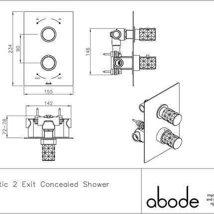 Abode Kite Concealed Shower (2 Exit)