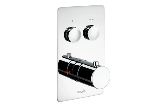 Abode Uno Concealed Thermostatic Shower Valve 2 Exit Push Button - Mini Chrome