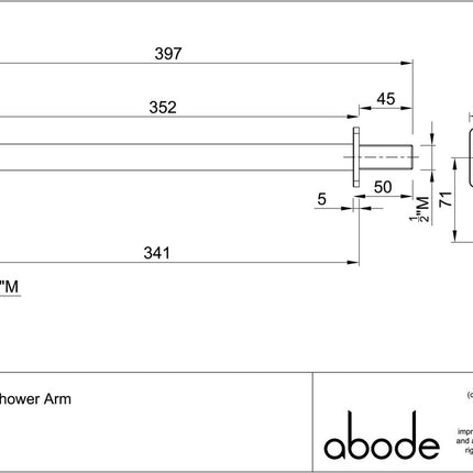Abode Uno Wall Shower Arm