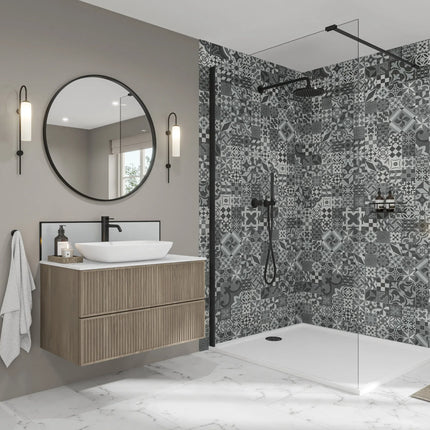 Wetwall Elite Stone & Concrete Collection - 100% Waterproof Trim-Free Luxury Panels